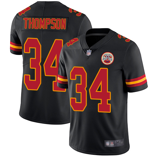 Kansas City Chiefs #34 Darwin Thompson Black Men's Stitched Limited Rush Jersey Men's cheap jerseys for sale - CheapJerseys.Shop