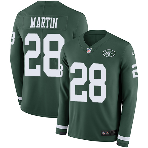 Jets #28 Curtis Martin Green Team Color Men's Stitched Limited Therma Long Sleeve Jersey cheap jerseys for sale - CheapJerseys.Shop