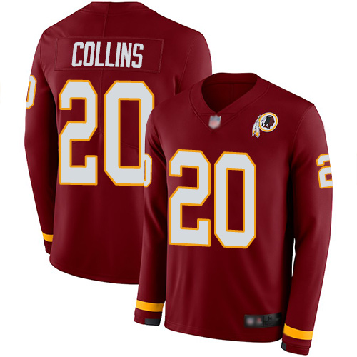 Washington Commanders #20 Landon Collins Burgundy Red Team Color Youth Stitched Limited Therma Long Sleeve Jersey Youth cheap jerseys for sale - CheapJerseys.Shop