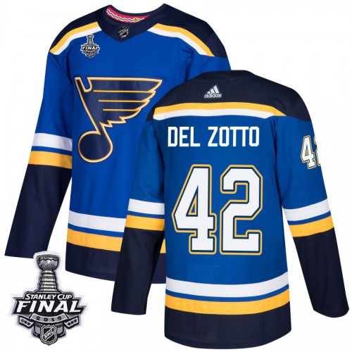 St. Louis Blues #42 Michael Del Zotto Blue Home Authentic 2019 Stanley Cup Final Stitched Jersey Men's cheap jerseys for sale - CheapJerseys.Shop