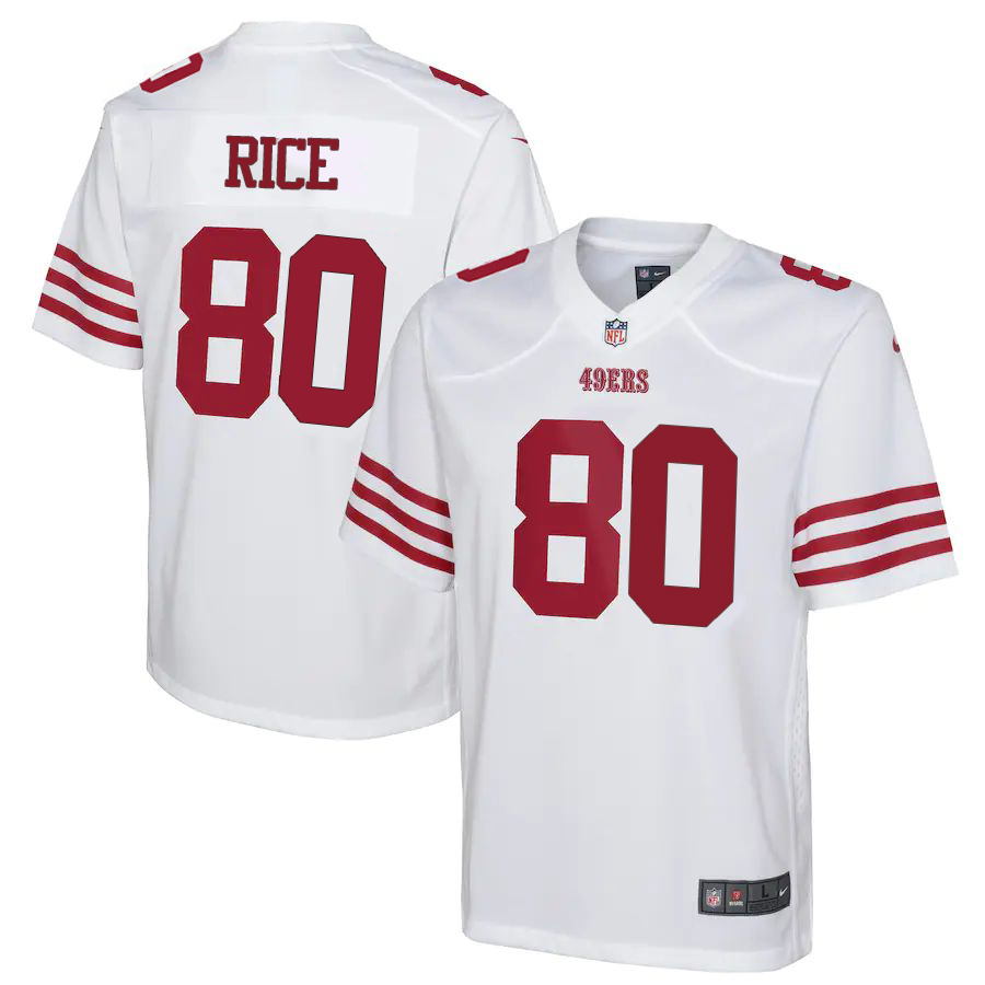 San Francisco 49ers #80 Jerry Rice White Youth 2022-23 Game Jersey cheap jerseys for sale - CheapJerseys.Shop