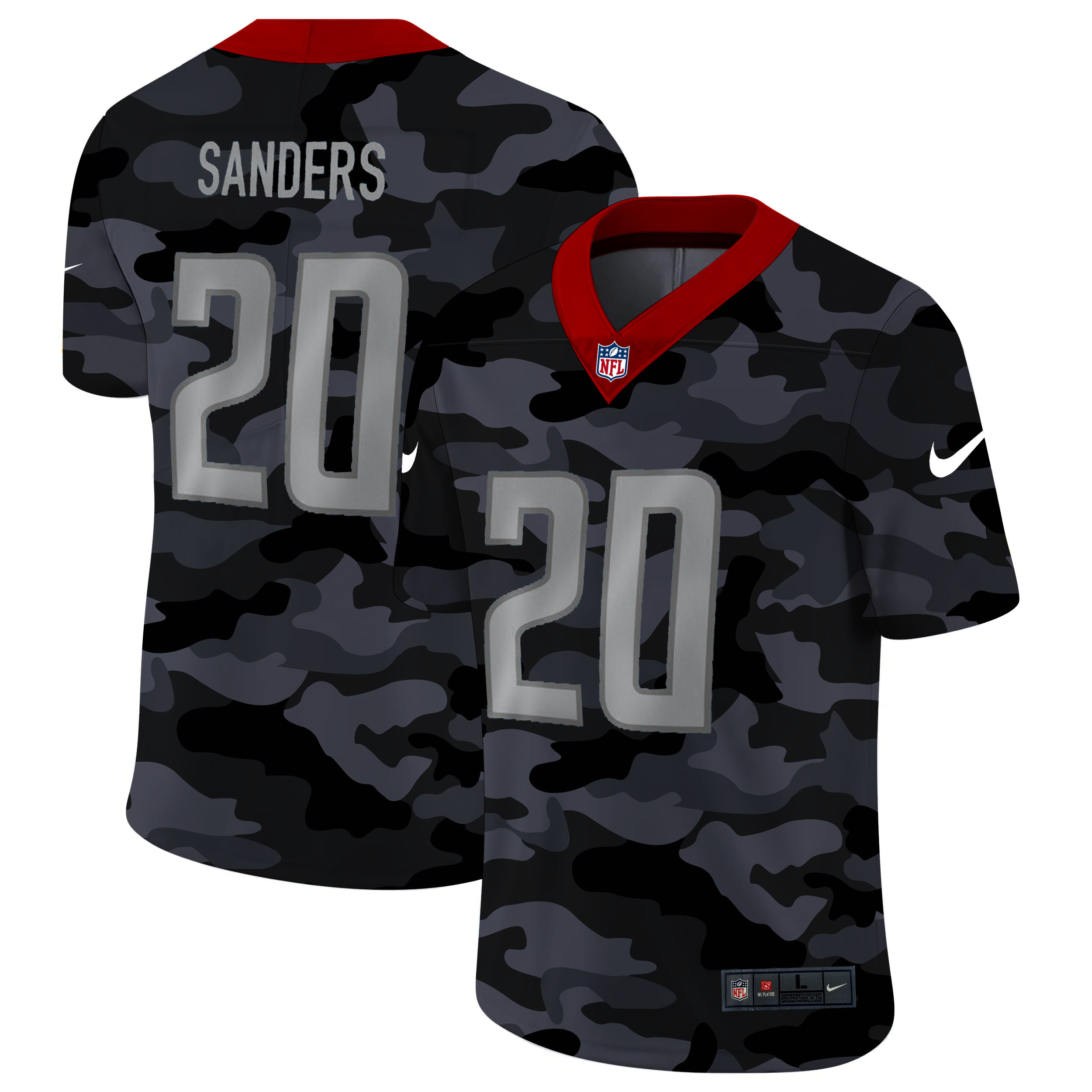 Detroit Lions #20 Barry Sanders Men's 2020 Black CAMO Vapor Untouchable Limited Stitched Jersey cheap jerseys for sale - CheapJerseys.Shop