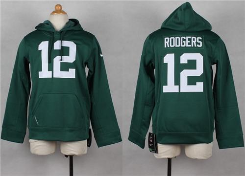 Packers #12 Aaron Rodgers Green Youth Pullover Hoodie cheap jerseys for sale - CheapJerseys.Shop