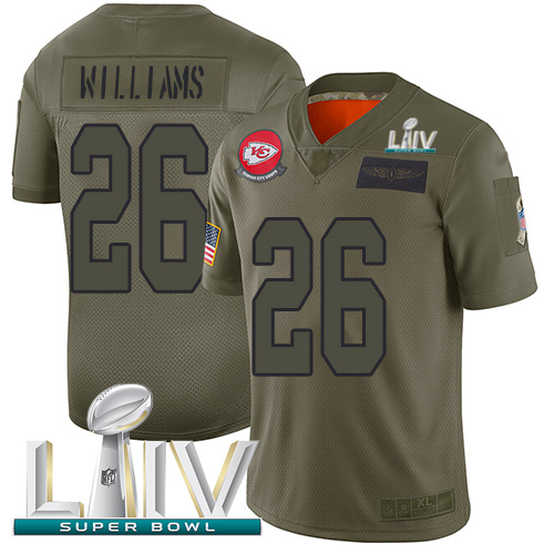Kansas City Chiefs #26 Damien Williams Camo Super Bowl LIV 2020 Men's Stitched Limited 2019 Salute To Service Jersey Men's cheap jerseys for sale - CheapJerseys.Shop