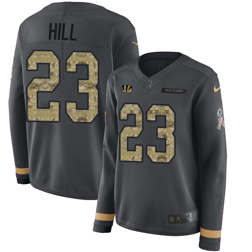 Bengals #23 Daxton Hill Anthracite Salute To Service Women's Stitched Limited Therma Long Sleeve Jersey cheap jerseys for sale - CheapJerseys.Shop
