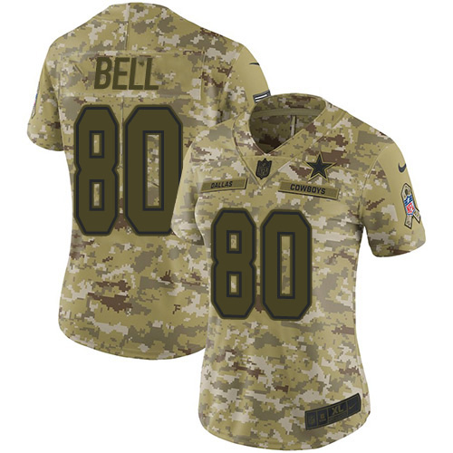 Dallas Cowboys #80 Blake Bell Camo Women's Stitched Limited 2018 Salute To Service Jersey Womens cheap jerseys for sale - CheapJerseys.Shop