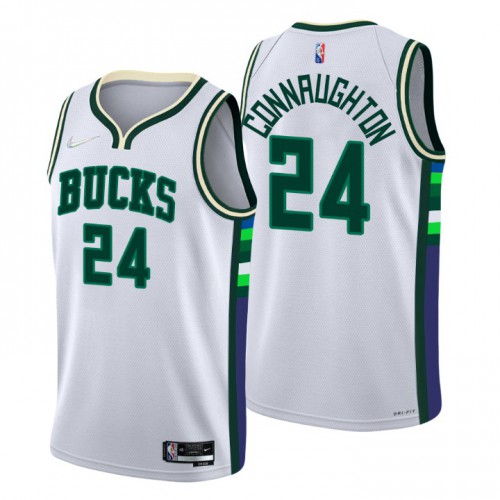 Milwaukee Milwaukee Bucks #24 Pat Connaughton Mens White 2021/22 Swingman Jersey - City Edition Mens cheap jerseys for sale - CheapJerseys.Shop
