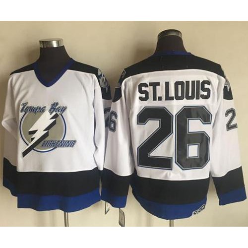 Tampa Bay Lightning #26 Martin St. Louis White CCM Throwback Stitched Jersey Men's cheap jerseys for sale - CheapJerseys.Shop