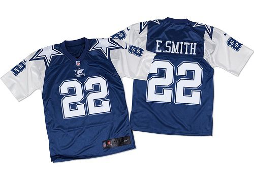 Cowboys #22 Emmitt Smith Navy Blue/White Throwback Men's Stitched Elite Jersey cheap jerseys for sale - CheapJerseys.Shop