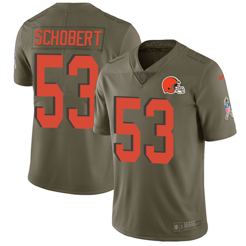 Cleveland Browns #53 Joe Schobert Olive Men's Stitched Limited 2017 Salute To Service Jersey Men's cheap jerseys for sale - CheapJerseys.Shop