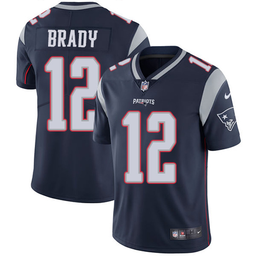 Patriots #12 Tom Brady Navy Blue Team Color Youth Stitched Vapor Untouchable Limited Jersey cheap jerseys for sale - CheapJerseys.Shop