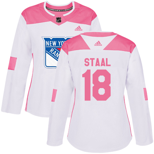 New York Rangers #18 Marc Staal White/Pink Authentic Fashion Women's Stitched Jersey Womens cheap jerseys for sale - CheapJerseys.Shop