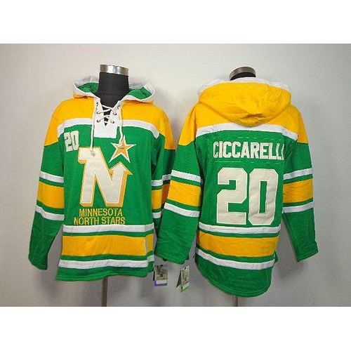 Dallas Stars #20 Dino Ciccarelli Green Sawyer Hooded Sweatshirt Stitched Jersey Men's cheap jerseys for sale - CheapJerseys.Shop
