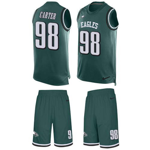 Eagles #98 Jalen Carter Green Team Color Men's Stitched Limited Tank Top Suit Jersey cheap jerseys for sale - CheapJerseys.Shop