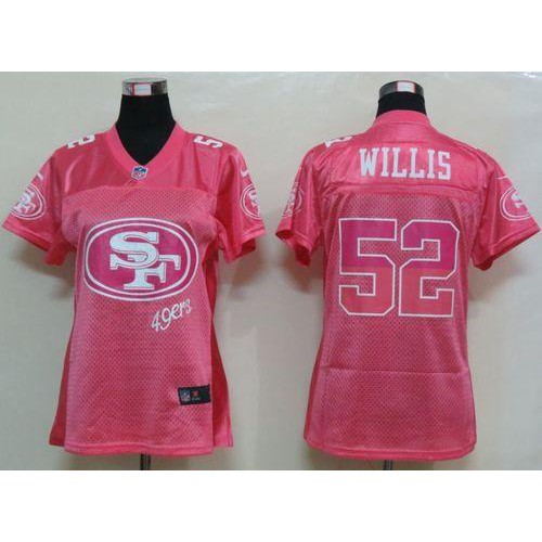 San Francisco 49ers #52 Patrick Willis Pink Women's Fem Fan Game Jersey Womens cheap jerseys for sale - CheapJerseys.Shop