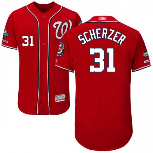 Washington Nationals #31 Max Scherzer Red Flexbase Authentic Collection 2019 World Series Champions Stitched Jersey Men's cheap jerseys for sale - CheapJerseys.Shop
