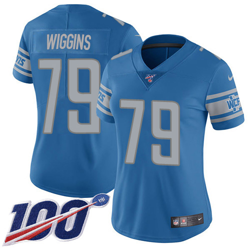 Detroit Lions #79 Kenny Wiggins Blue Team Color Women's Stitched 100th Season Vapor Untouchable Limited Jersey Womens cheap jerseys for sale - CheapJerseys.Shop