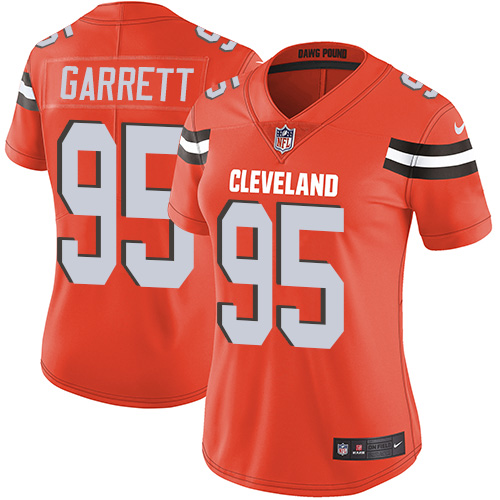 Browns #95 Myles Garrett Orange Alternate Women's Stitched Vapor Untouchable Limited Jersey cheap jerseys for sale - CheapJerseys.Shop