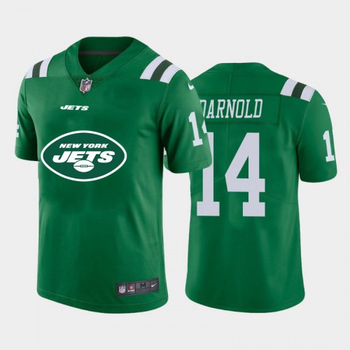 New York New York Jets #14 Sam Darnold Green Men's Big Team Logo Vapor Limited Jersey Men's cheap jerseys for sale - CheapJerseys.Shop