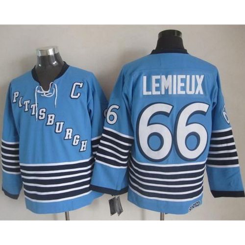 Pittsburgh Penguins #66 Mario Lemieux Light Blue CCM Throwback Stitched Jersey Men's cheap jerseys for sale - CheapJerseys.Shop