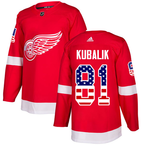 Red Wings #81 Dominik Kubalik Red Home Authentic USA Flag Stitched Jersey cheap jerseys for sale - CheapJerseys.Shop