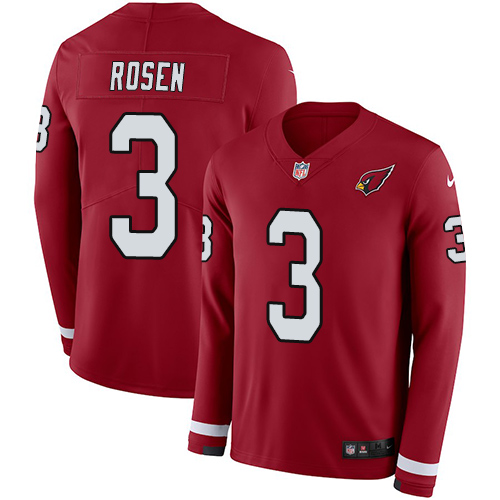 Arizona Cardinals #3 Josh Rosen Red Team Color Men's Stitched Limited Therma Long Sleeve Jersey Men's cheap jerseys for sale - CheapJerseys.Shop