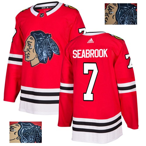 Chicago Blackhawks #7 Brent Seabrook Red Home Authentic Fashion Gold Stitched Jersey Men's cheap jerseys for sale - CheapJerseys.Shop