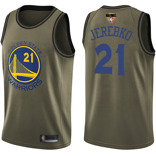 Golden State Warriors #21 Jonas Jerebko Green 2019 Finals Bound Swingman Salute to Service Jersey Mens cheap jerseys for sale - CheapJerseys.Shop