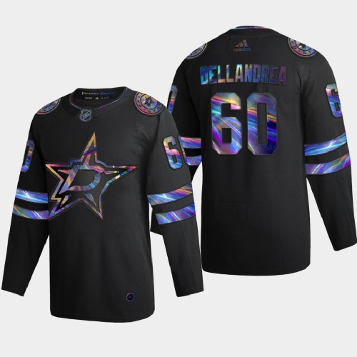Dallas Dallas Stars #60 Ty Dellandrea Men's Iridescent Holographic Collection Jersey - Black Men's cheap jerseys for sale - CheapJerseys.Shop