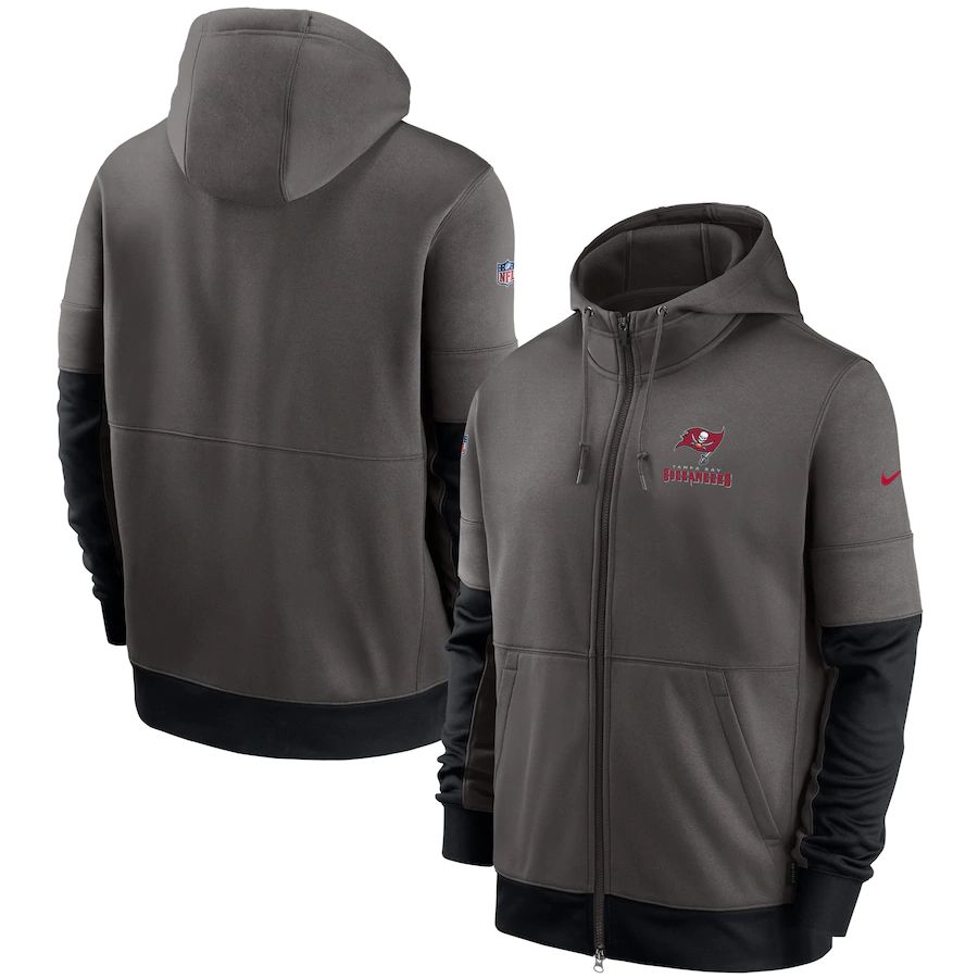 Tampa Bay Buccaneers Sideline Impact Lockup Performance Full-Zip Hoodie Pewter cheap jerseys for sale - CheapJerseys.Shop