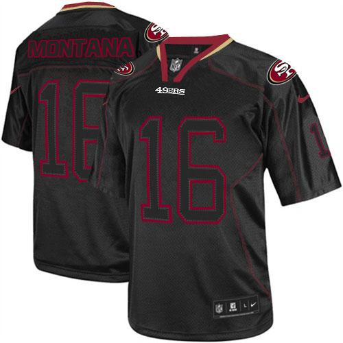 49ers #16 Joe Montana Lights Out Black Men's Stitched Elite Jersey cheap jerseys for sale - CheapJerseys.Shop