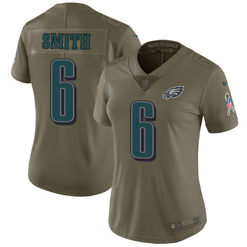 Eagles #6 DeVonta Smith Olive Women's Stitched Limited 2017 Salute To Service Jersey cheap jerseys for sale - CheapJerseys.Shop