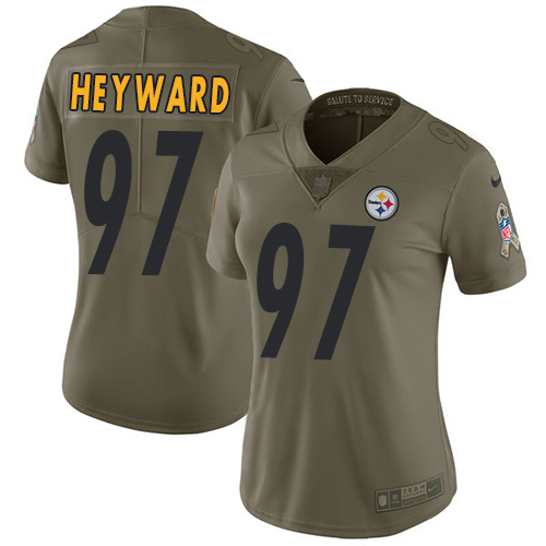 Pittsburgh Steelers #97 Cameron Heyward Olive Women's Stitched Limited 2017 Salute to Service Jersey Womens cheap jerseys for sale - CheapJerseys.Shop