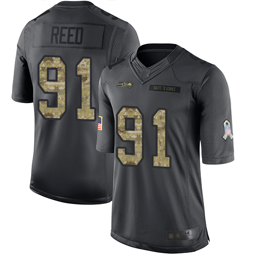 Seattle Seahawks #91 Jarran Reed Black Men's Stitched Limited 2016 Salute to Service Jersey Men's cheap jerseys for sale - CheapJerseys.Shop