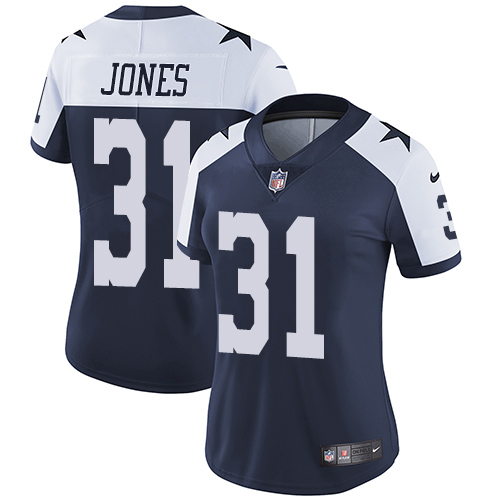 Dallas Cowboys #31 Byron Jones Navy Blue Thanksgiving Women's Stitched Vapor Untouchable Limited Throwback Jersey Womens cheap jerseys for sale - CheapJerseys.Shop