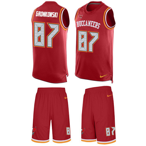 Buccaneers #87 Rob Gronkowski Red Team Color Men's Stitched Limited Tank Top Suit Jersey cheap jerseys for sale - CheapJerseys.Shop