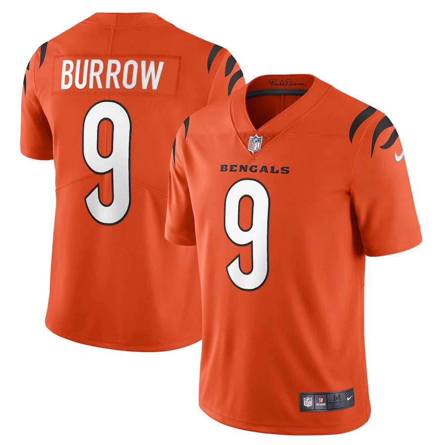 Cincinnati Bengals #9 Joe Burrow Orange Youth Alternate Vapor Limited Jersey cheap jerseys for sale - CheapJerseys.Shop