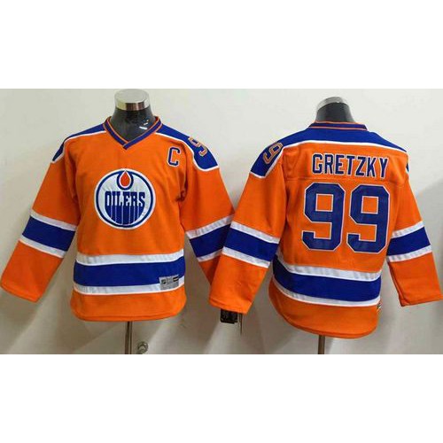 Edmonton Oilers #99 Wayne Gretzky Orange CCM Throwback Stitched Youth Jersey Youth cheap jerseys for sale - CheapJerseys.Shop