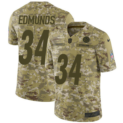 Pittsburgh Steelers #34 Terrell Edmunds Camo Youth Stitched Limited 2018 Salute to Service Jersey Youth cheap jerseys for sale - CheapJerseys.Shop