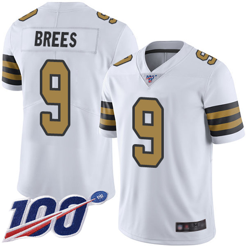 Saints #9 Drew Brees White Youth Stitched Limited Rush 100th Season Jersey cheap jerseys for sale - CheapJerseys.Shop