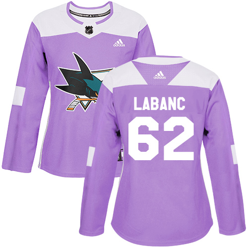 San Jose Sharks #62 Kevin Labanc Purple Authentic Fights Cancer Women's Stitched Jersey Womens cheap jerseys for sale - CheapJerseys.Shop