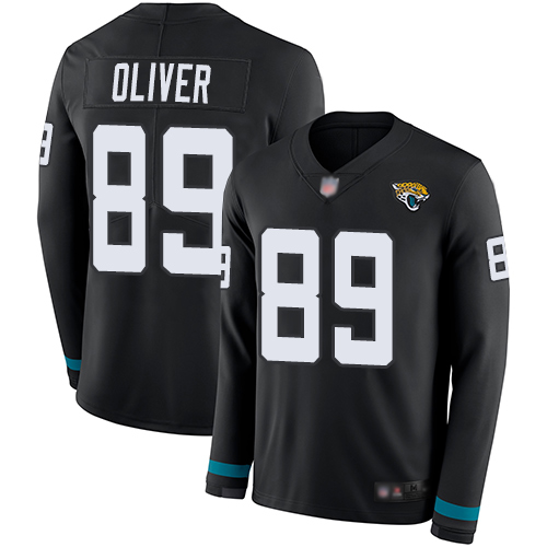 Jacksonville Jaguars #89 Josh Oliver Black Team Color Men's Stitched Limited Therma Long Sleeve Jersey Men's cheap jerseys for sale - CheapJerseys.Shop