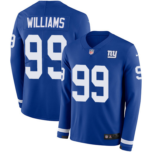New York Giants #99 Leonard Williams Royal Blue Team Color Men's Stitched Limited Therma Long Sleeve Jersey Men's cheap jerseys for sale - CheapJerseys.Shop