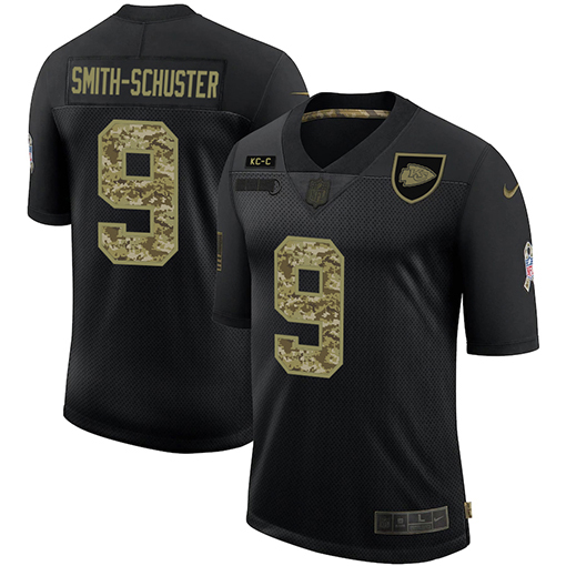 Kansas City Chiefs #9 JuJu Smith-Schuster Men's 2020 Salute To Service Camo Limited Jersey Black cheap jerseys for sale - CheapJerseys.Shop