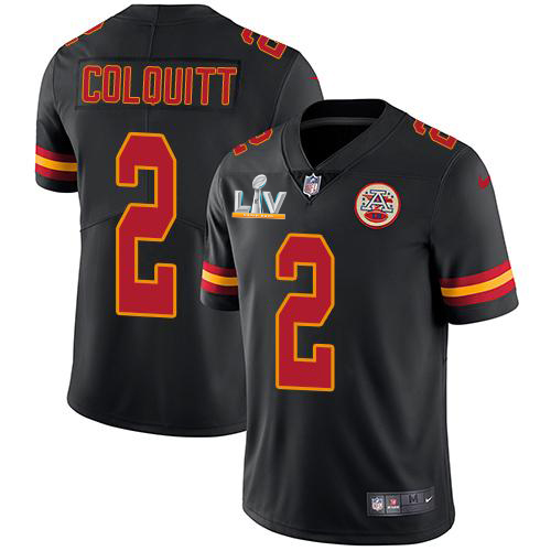 Kansas City Chiefs #2 Dustin Colquitt Black Men's Super Bowl LV Bound Stitched Limited Rush Jersey Men's cheap jerseys for sale - CheapJerseys.Shop