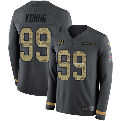Commanders #99 Chase Young Anthracite Salute To Service Youth Stitched Limited Therma Long Sleeve Jersey cheap jerseys for sale - CheapJerseys.Shop