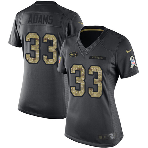 New York Jets #33 Jamal Adams Black Women's Stitched Limited 2016 Salute to Service Jersey Womens cheap jerseys for sale - CheapJerseys.Shop