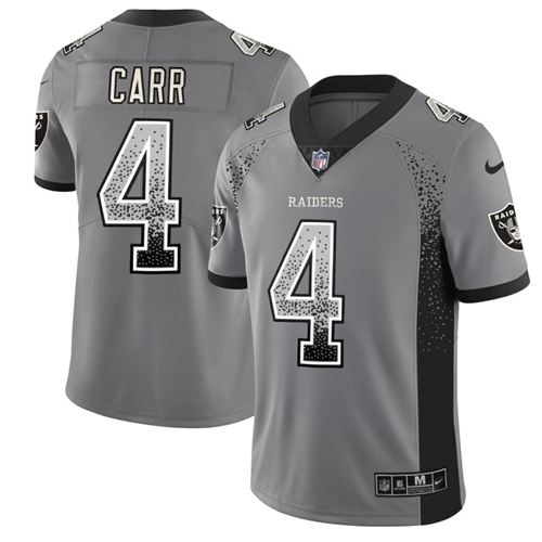 Raiders #4 Derek Carr Gray Men's Stitched Limited Rush Drift Fashion Jersey cheap jerseys for sale - CheapJerseys.Shop