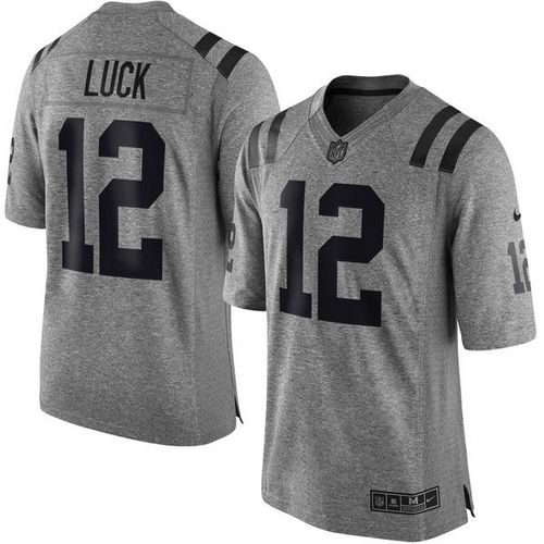 Indianapolis Colts #12 Andrew Luck Gray Men's Stitched Limited Gridiron Gray Jersey Men's cheap jerseys for sale - CheapJerseys.Shop