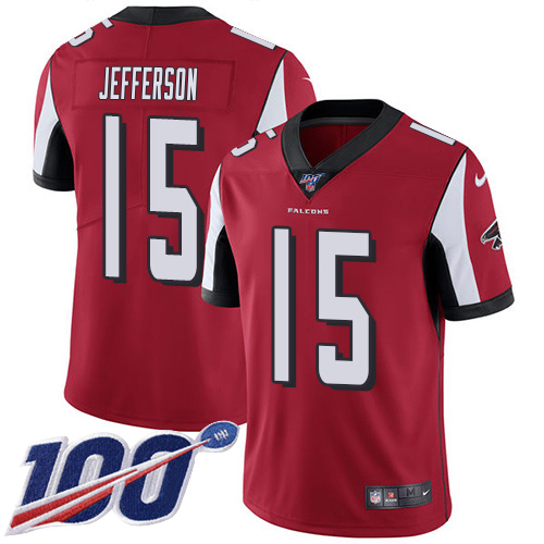 Falcons #15 Van Jefferson Red Team Color Men's Stitched 100th Season Vapor Untouchable Limited Jersey cheap jerseys for sale - CheapJerseys.Shop